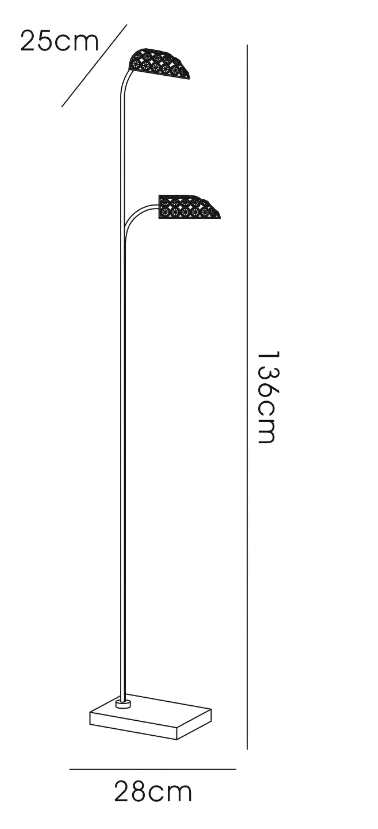 IL20704  Ashton 136cm Crystal Floor Lamp 2 Light